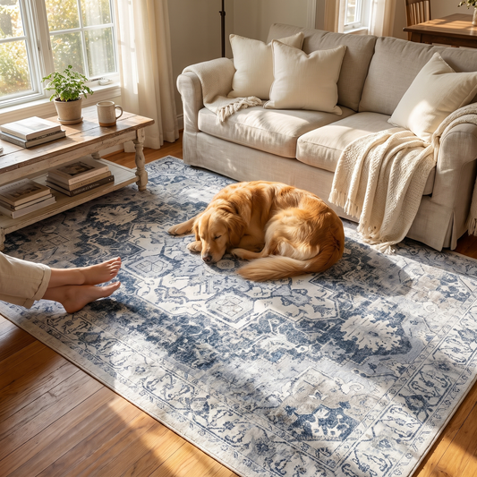 Heritage Medallion Rug | Foldable Non-Slip Oriental Style Ca lifestyle