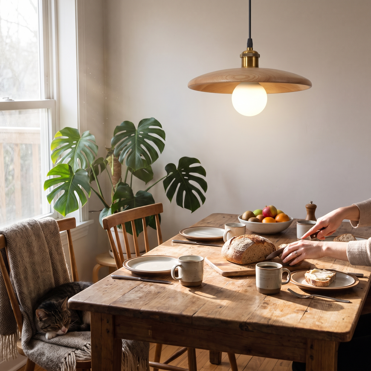 Modern Nordic Solid Wood Pendant Light | Scandinavian Ceilin lifestyle