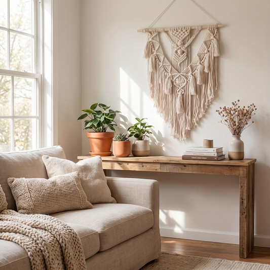 Bohemian Macrame Wall Hanging | Handcrafted Woven Tapestry lifestyle
