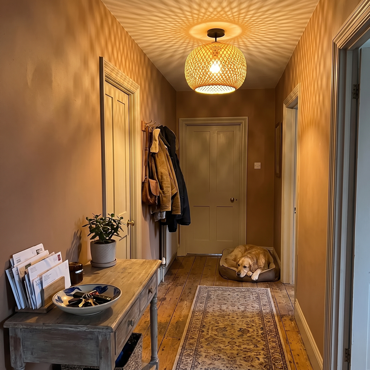 Natura Bamboo Ceiling Lamp | Handwoven Rattan LED Fixture lifestyle