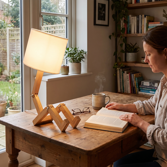 Rilna Table Lamp | Flexible Wooden Design Light lifestyle