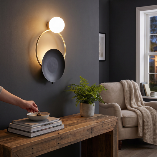 Designer Glass Wall Lamp | Modern Round Spherical Metal Ligh lifestyle