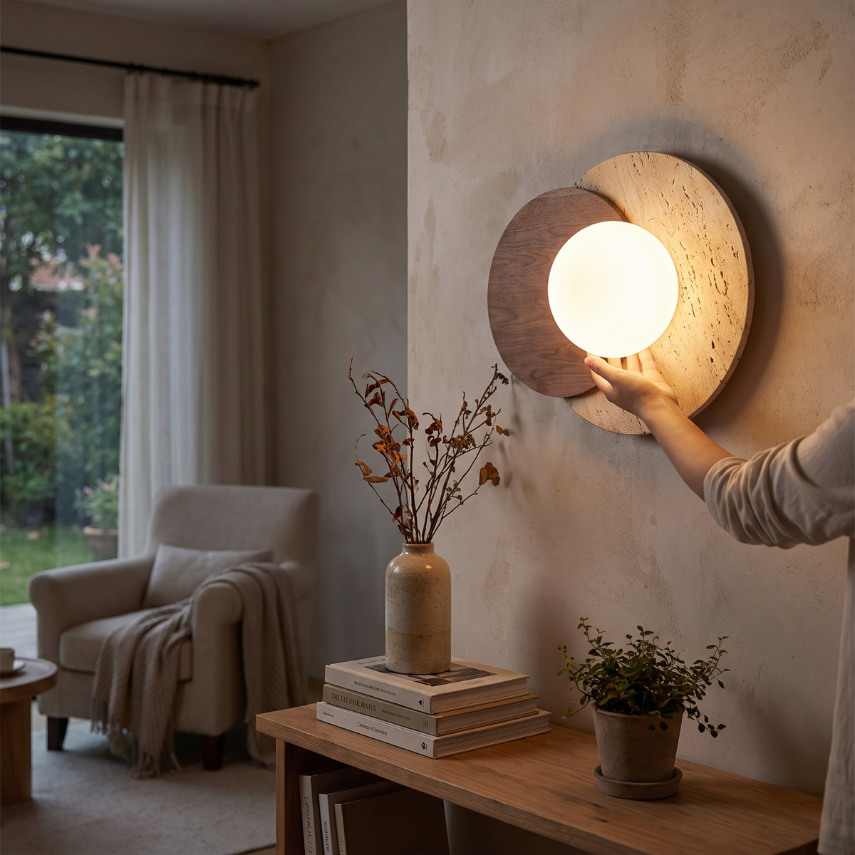 Wabi-Sabi Stone Wall Lamp | Modern Natural Texture Design lifestyle