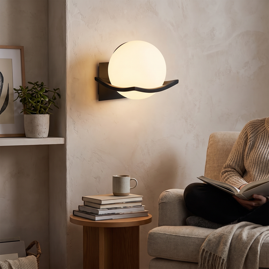 Makar Wall Light | Modern European Glass Globe Sconce lifestyle