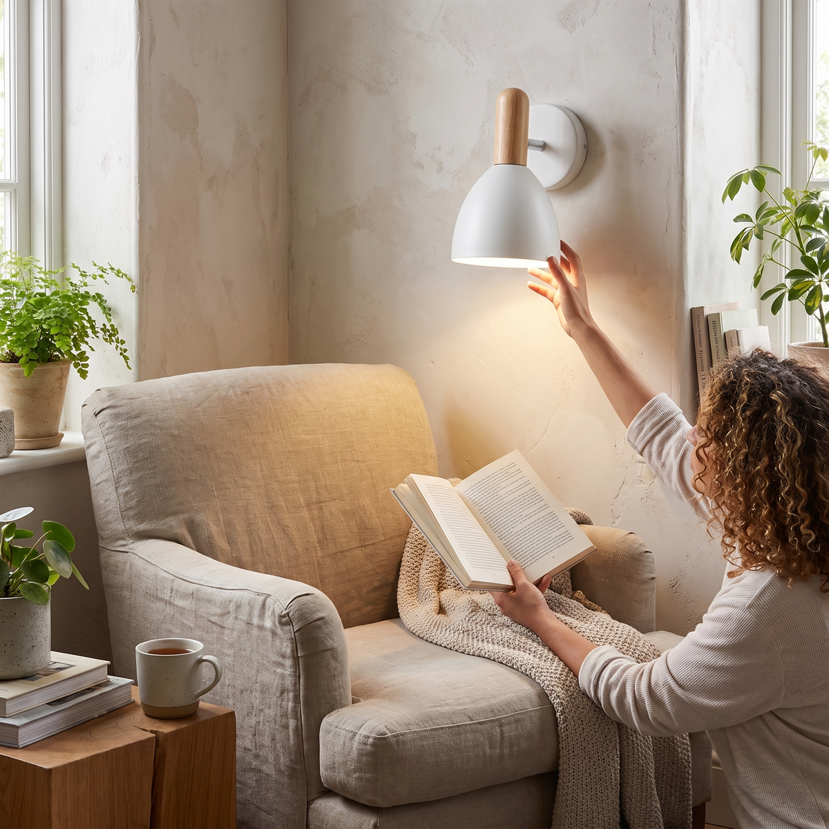 Nordic Wooden Wall Lamp | Adjustable Bedside Light lifestyle