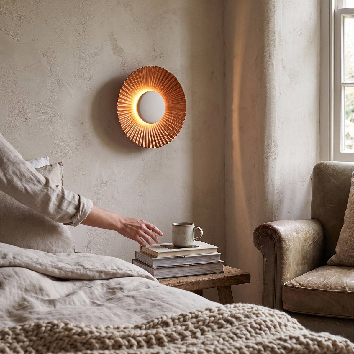 Hasna SunRay Wall Lamp | Modern Metallic Sun Design lifestyle