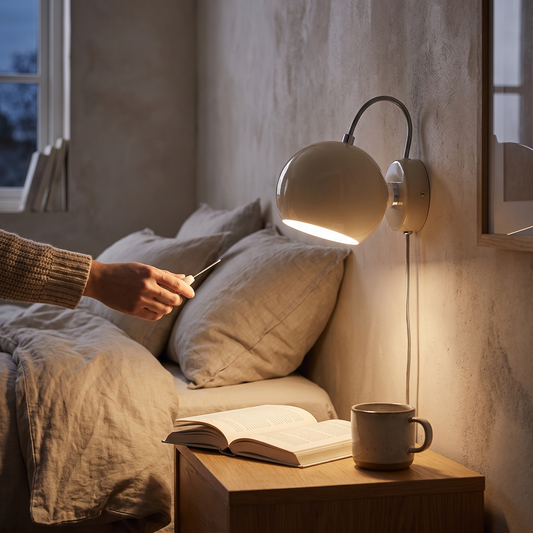 Nordic Cream Wall Lamp | Adjustable Dome Light lifestyle