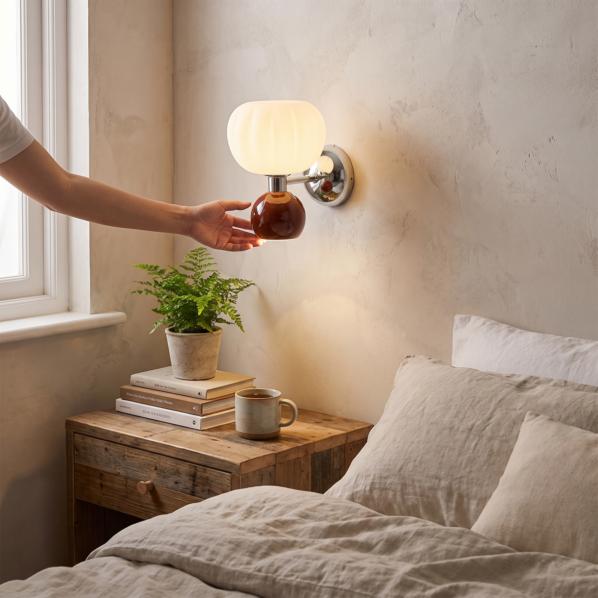 Nordic Pumpkin Wall Lamp | Modern Glass & Metal Sconce lifestyle