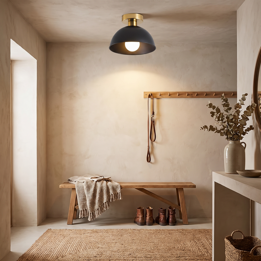 Modern Semi-Flush Ceiling Lamp | Matte Metal Finish lifestyle
