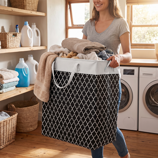 Lauva | 75L Waterproof Laundry Basket | Foldable Fabric Clot lifestyle