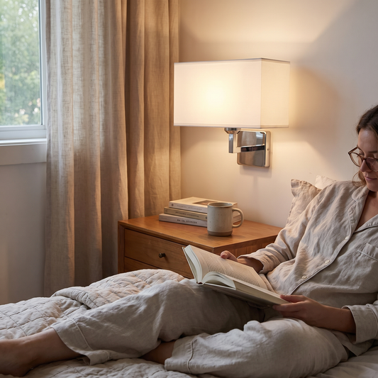 Wall Lamp with Reading Light | E27 Bedside Wall Sconce lifestyle