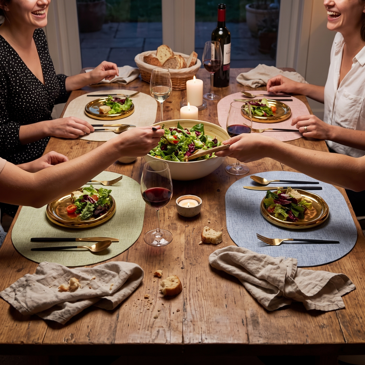 LinoMat | Oval Faux Leather Placemats | Heat Resistant & Non lifestyle