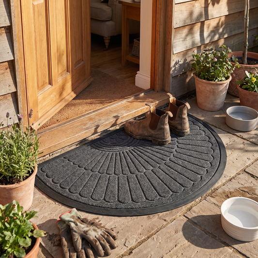Door Mat Non Slip Rubber Semi Circular Entryway Mat lifestyle