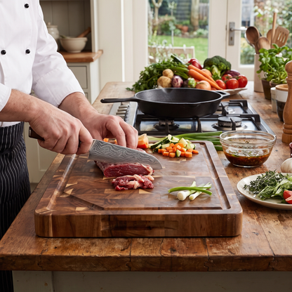 Acacia Wood Cutting Board | Durable End Grain Kitchen Choppi lifestyle