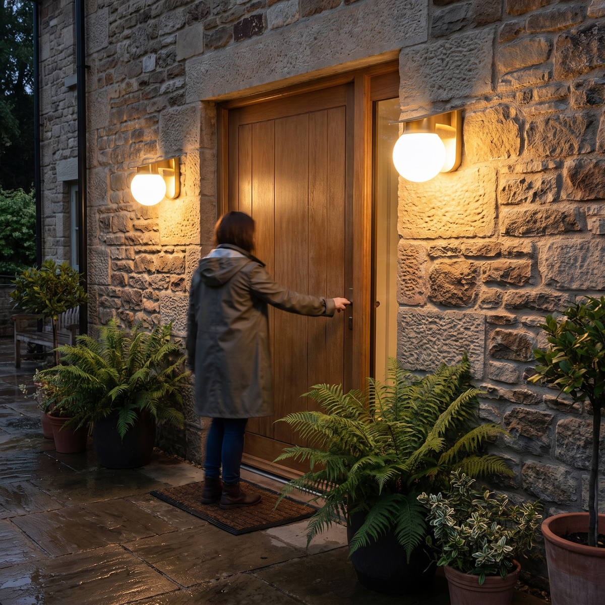 Solar Globe LED Wall Light | Smart Dimmable Outdoor Lighting lifestyle