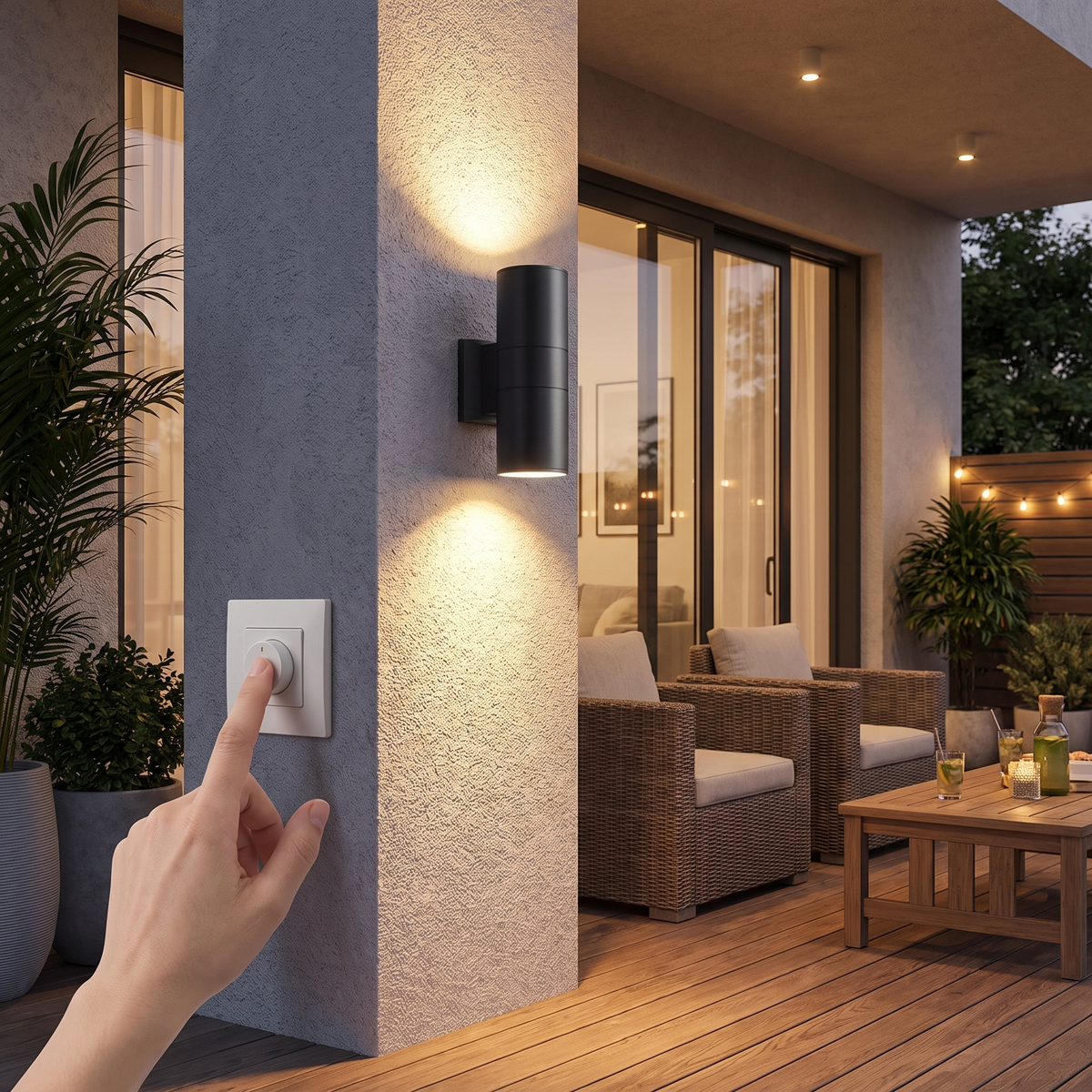 Modern Outdoor Wall Light | Up & Down Waterproof LED Sconce lifestyle