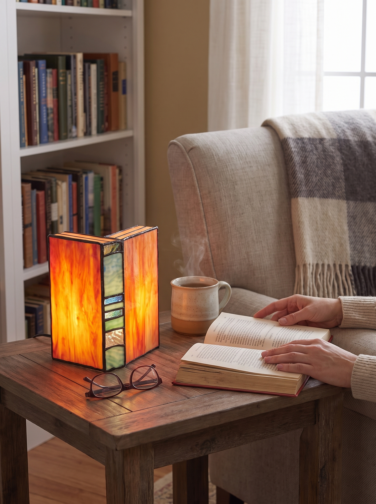 Stained Glass Book Lamp lifestyle image 2