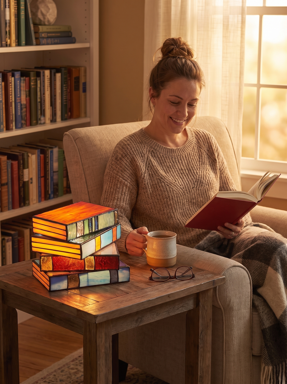 Stained Glass Book Lamp lifestyle image 3