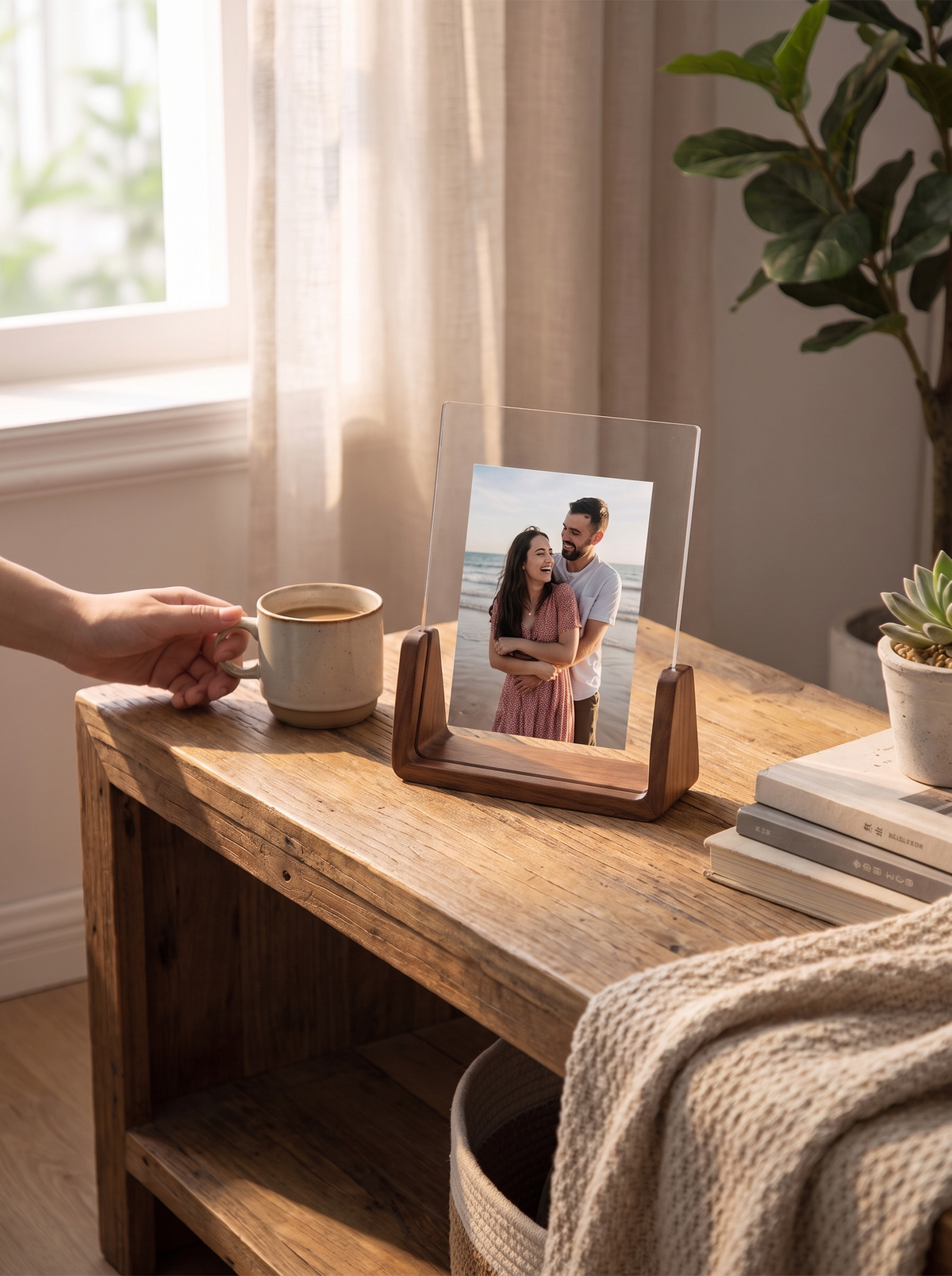 U-Shaped Acrylic and Wood Photo Frame lifestyle image 3