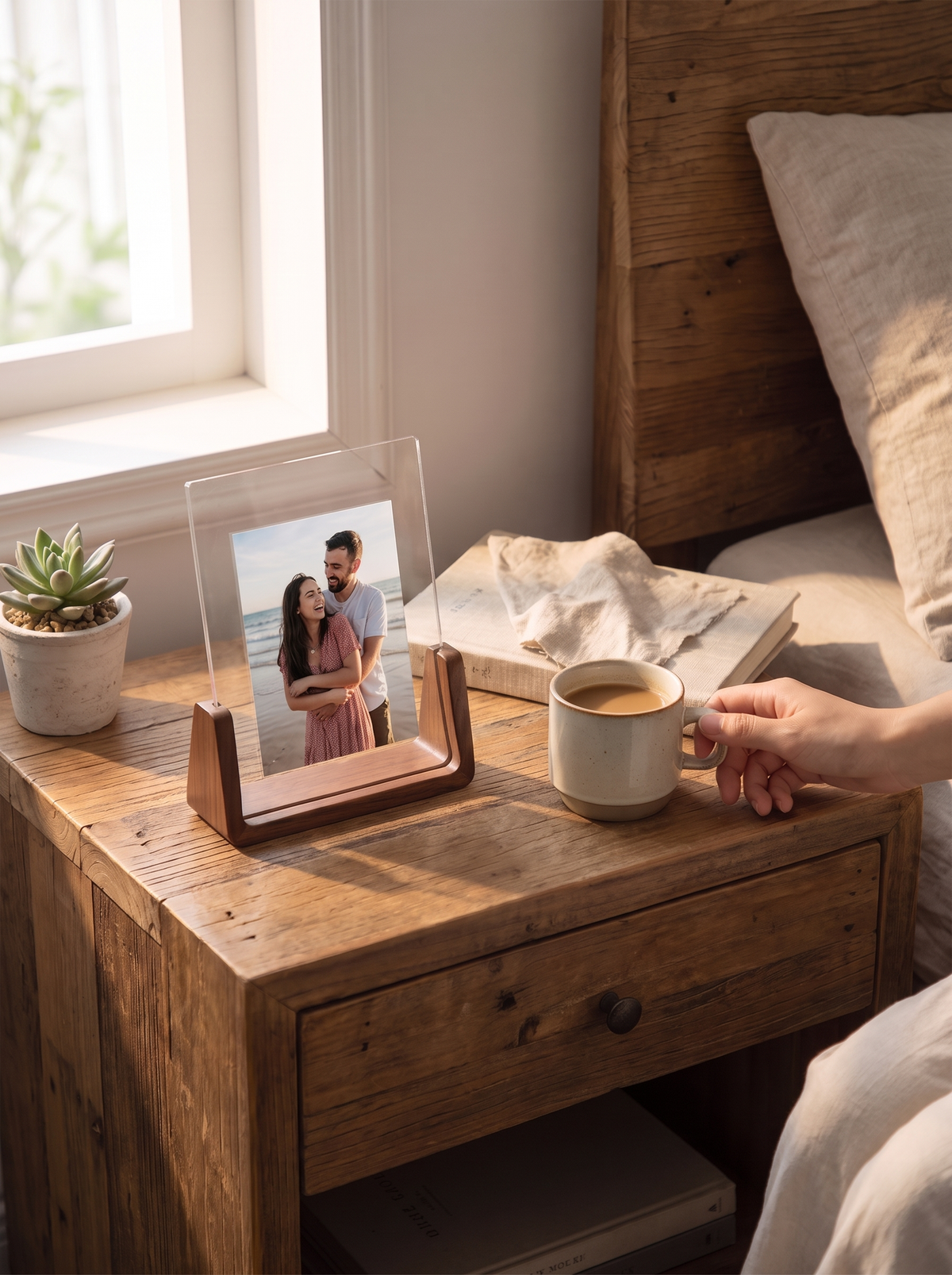 U-Shaped Acrylic and Wood Photo Frame lifestyle image 2