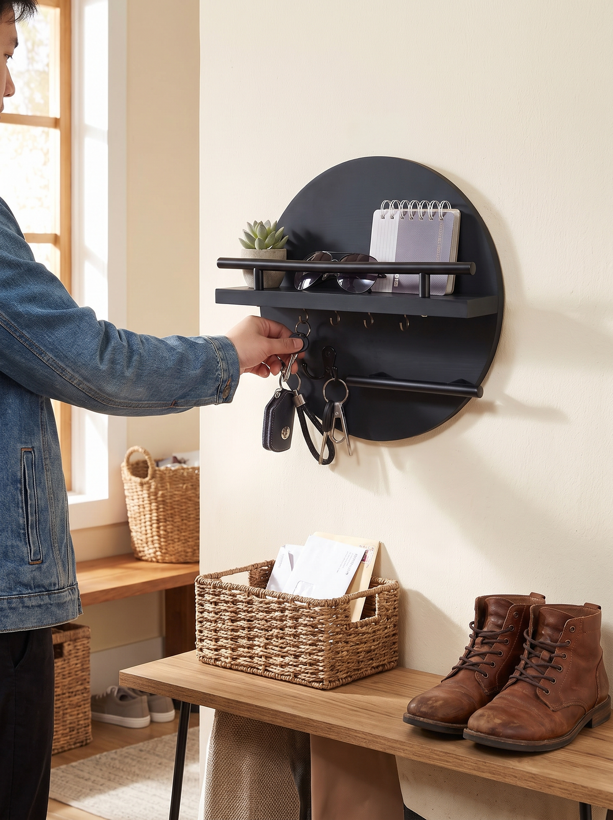 Round Wooden Key Holder lifestyle image 1