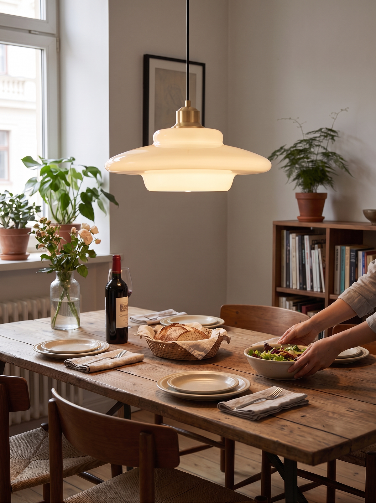 White Glass Pendant Light lifestyle image 3