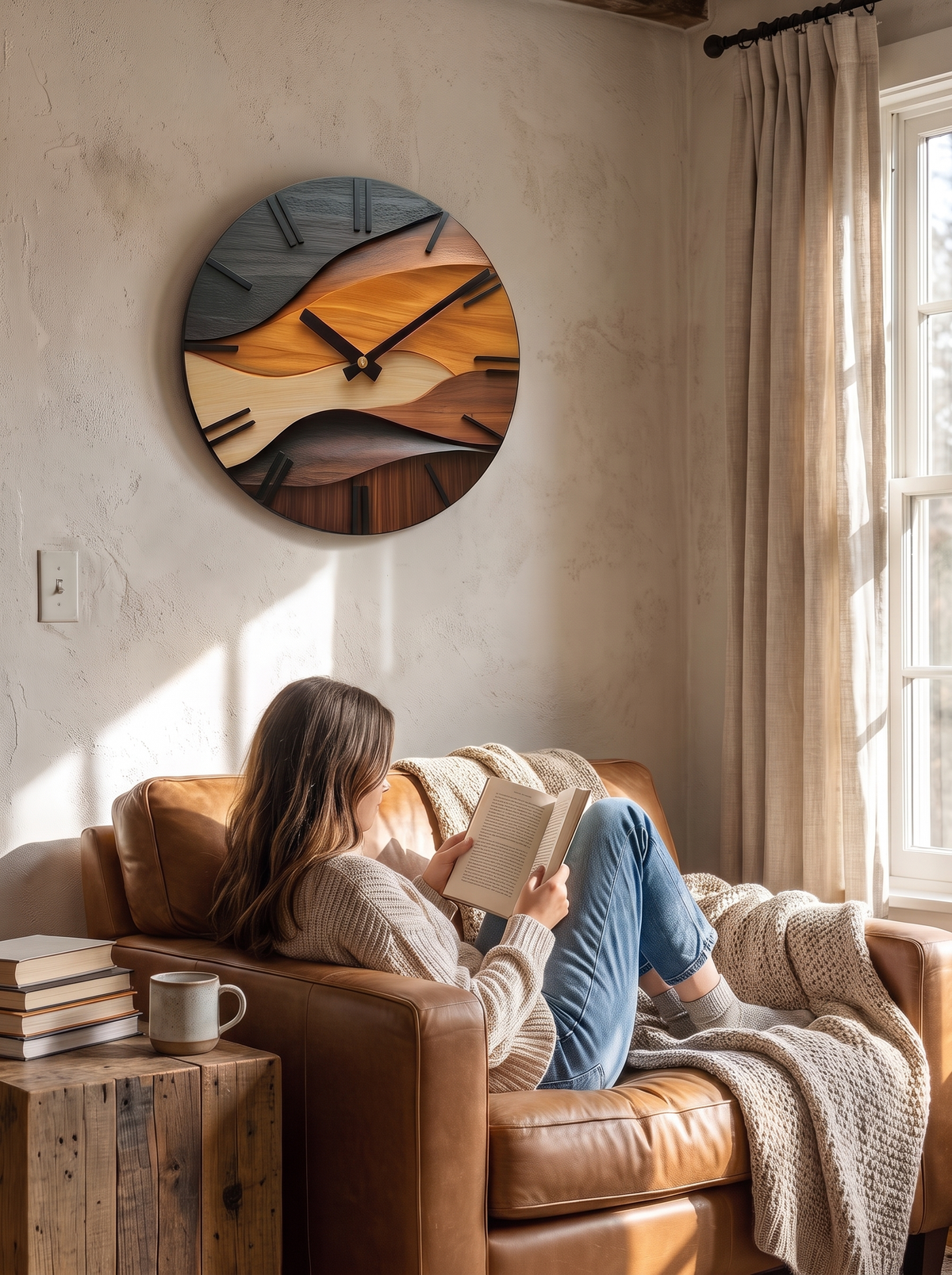 Artistic Round Wall Clock lifestyle image 2
