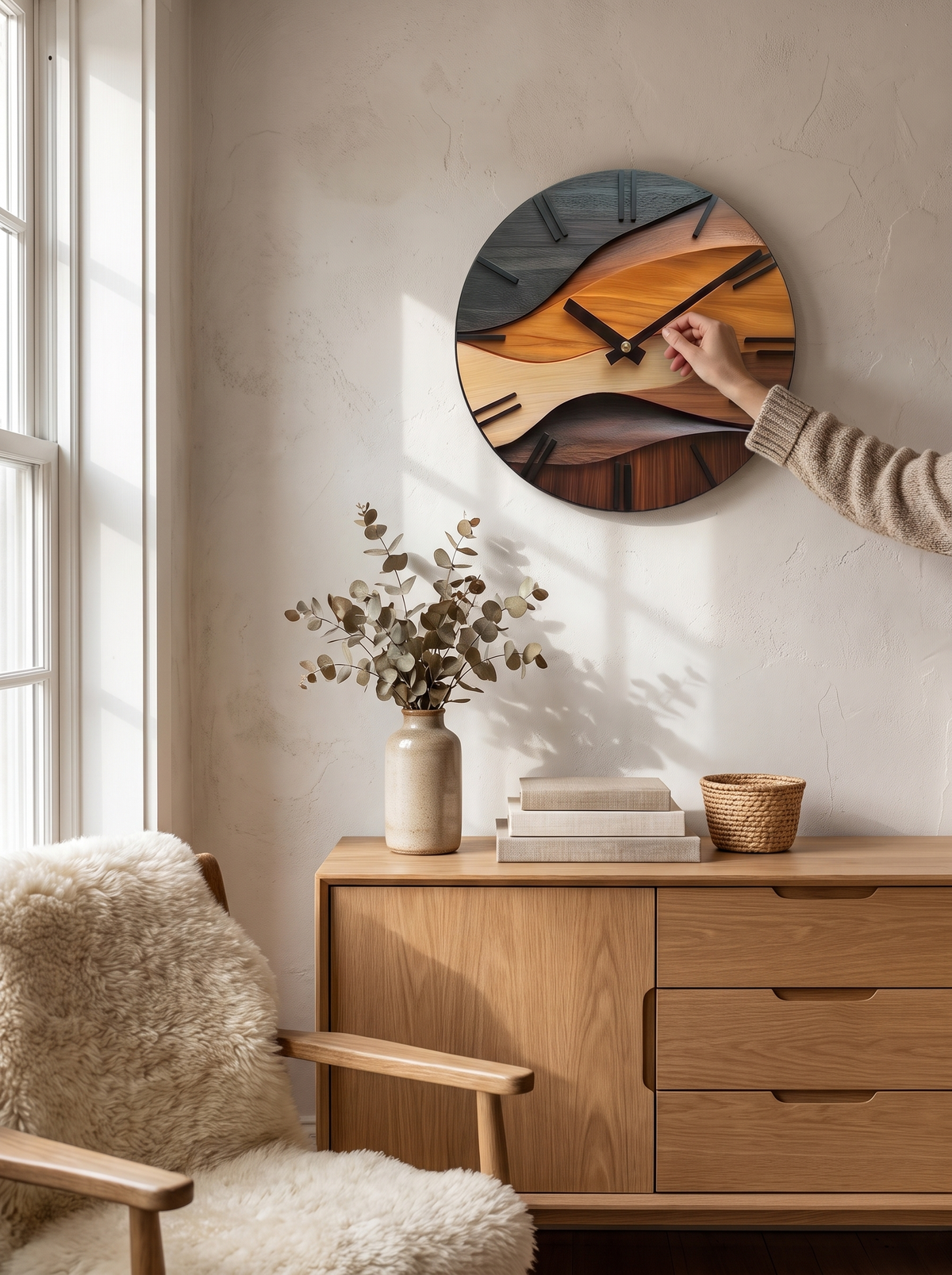 Artistic Round Wall Clock lifestyle image 3