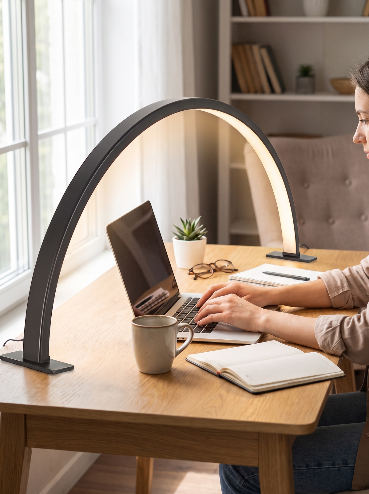 Crescent Moon LED Desk Lamp lifestyle image 2