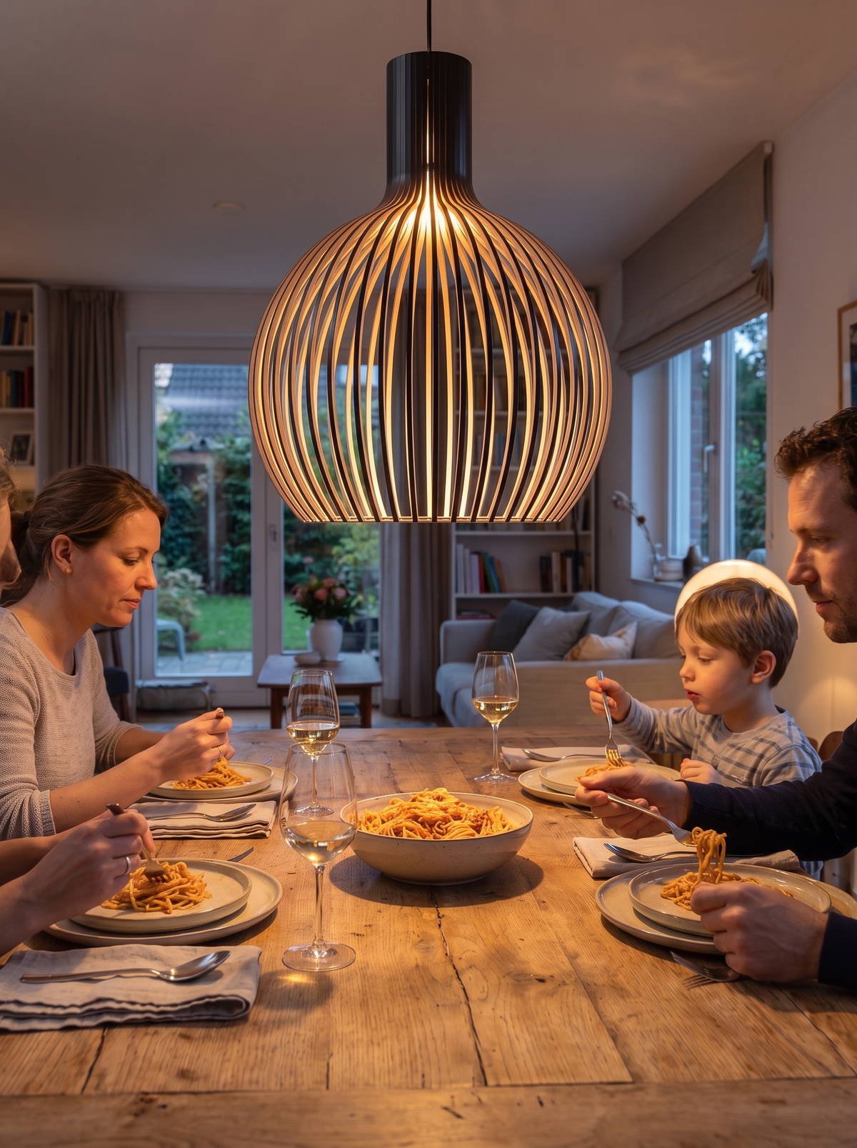 Handcrafted Wooden Pendant Light lifestyle image 1