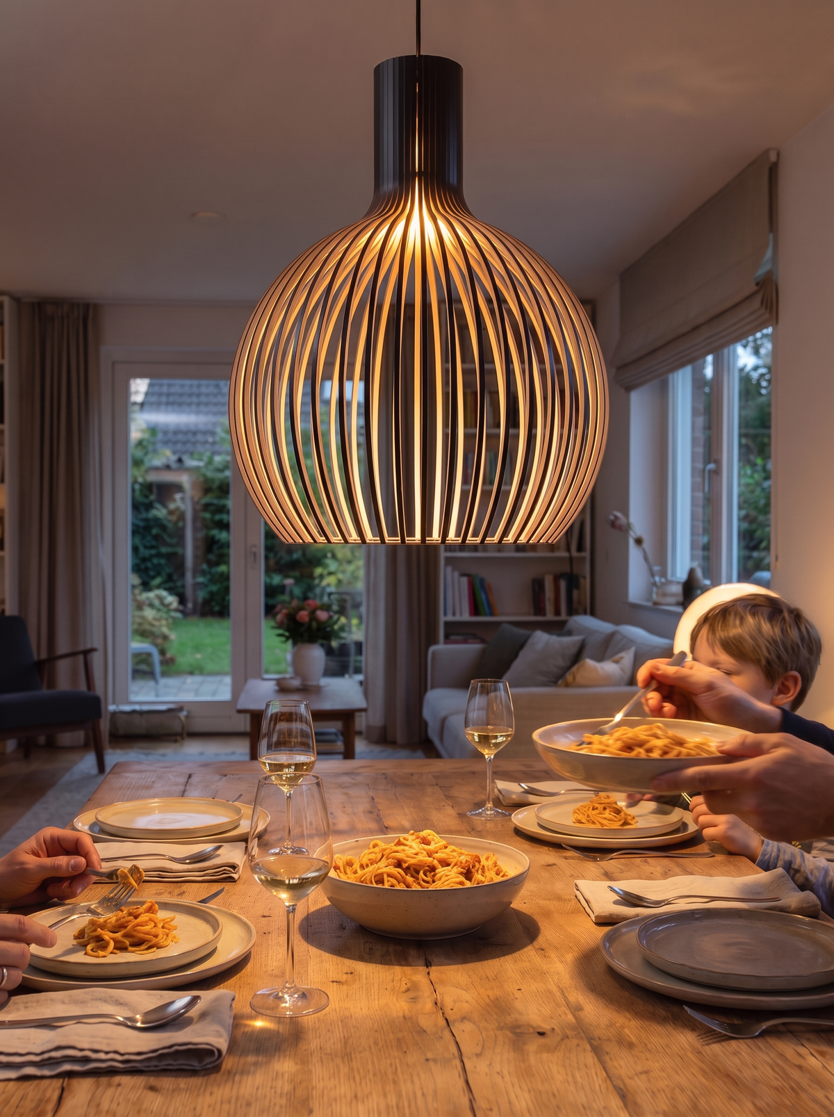 Handcrafted Wooden Pendant Light lifestyle image 2