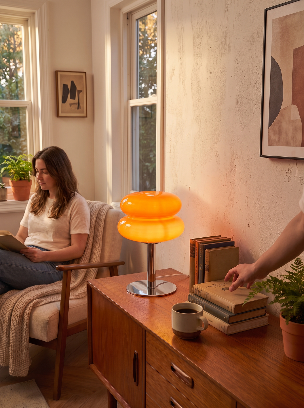 Italian Designer Glass Table Lamp lifestyle image 3