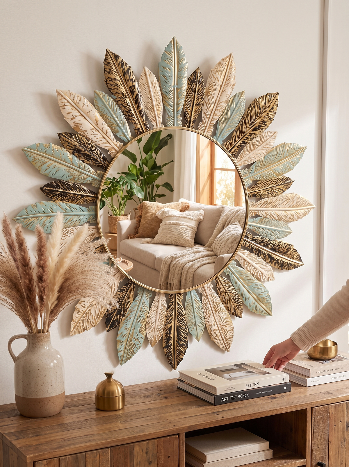 Bohemian Sunburst Wall Mirror lifestyle image 3