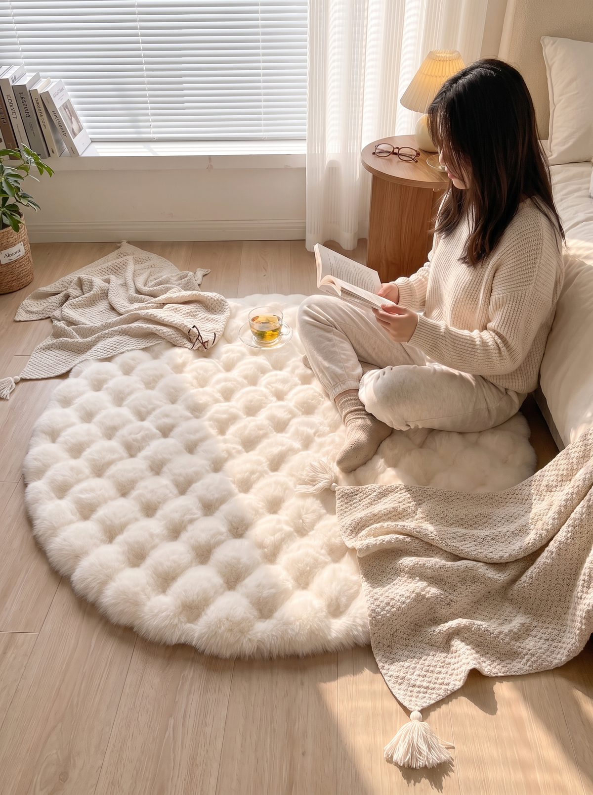 Cloud Comfort Round Bubble Rug lifestyle image 3